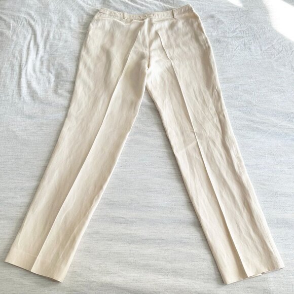 CHANEL Vintage Linen Wool Silk Pleated Trouser Pants - Picture 3 of 16